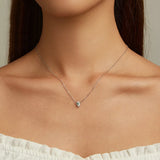 Sterling Silver Green Zircon Evil Eye Necklace