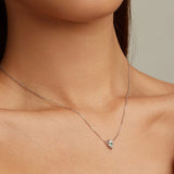 Sterling Silver Green Zircon Evil Eye Necklace