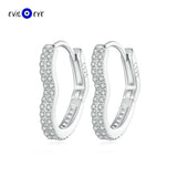 Sterling Silver Heart Shape Hoop Earrings Zircon Earrings Women Girls Men