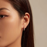 Sterling Silver Heart Shape Hoop Earrings Zircon Earrings Women Girls Men