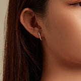 Sterling Silver Heart Shape Hoop Earrings Zircon Earrings Women Girls Men
