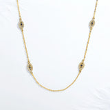 925 Silver Evil Eye Pendant Necklace with Zircon