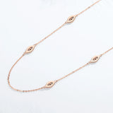 925 Silver Evil Eye Pendant Necklace with Zircon