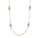 925 Silver Evil Eye Pendant Necklace with Zircon