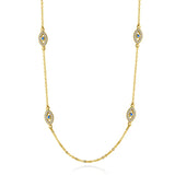 925 Silver Evil Eye Pendant Necklace with Zircon