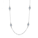 925 Silver Evil Eye Pendant Necklace with Zircon