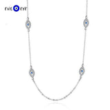 925 Silver Evil Eye Pendant Necklace with Zircon