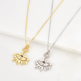 S925 Long Chain Necklace Evil Eye Pendant Necklace