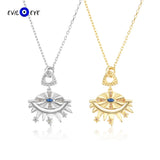 S925 Long Chain Necklace Evil Eye Pendant Necklace