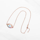 925 Silver Evil Eye Pendant Necklace with Zircon - Fine Jewelry