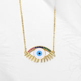 925 Silver Evil Eye Pendant Necklace with Zircon - Fine Jewelry