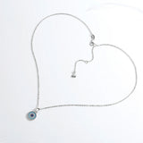S925 Evil Eye Necklace Micro Pave Zircon Pendant