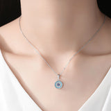 S925 Evil Eye Necklace Micro Pave Zircon Pendant