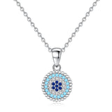 S925 Evil Eye Necklace Micro Pave Zircon Pendant
