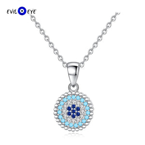 S925 Evil Eye Necklace Micro Pave Zircon Pendant
