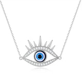 S925 Rose Silver Chain Evil Eye Pendant Necklace for Women