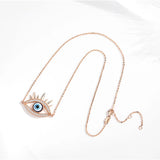 S925 Rose Silver Chain Evil Eye Pendant Necklace for Women