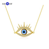 S925 Rose Silver Chain Evil Eye Pendant Necklace for Women