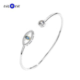 S925 Sterling Silver Evil Eye Bangle with Zircon