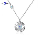 S925 Sterling Silver Evil Eye Pendant Necklace Fine Jewelry
