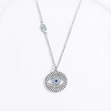 S925 Sterling Silver Evil Eye Pendant Necklace Fine Jewelry