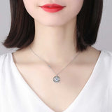 S925 Sterling Silver Evil Eye Pendant Necklace Fine Jewelry