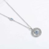 S925 Sterling Silver Evil Eye Pendant Necklace Fine Jewelry