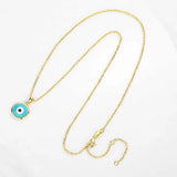 S925 Sterling Silver Evil Eye Pendant Necklace Long Chain
