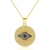 Sterling Silver Evil Eye Necklace with Zircon