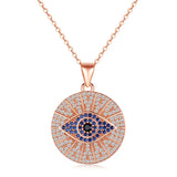 Sterling Silver Evil Eye Necklace with Zircon