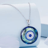 925 Sterling Silver Evil Eye Necklace with Zircon Pendant