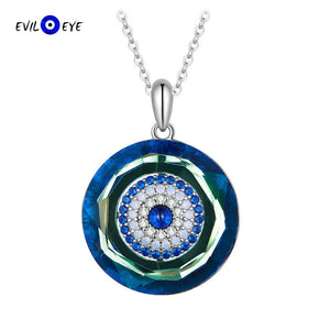 925 Sterling Silver Evil Eye Necklace with Zircon Pendant