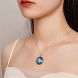 925 Sterling Silver Evil Eye Necklace with Zircon Pendant