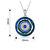 925 Sterling Silver Evil Eye Necklace with Zircon Pendant