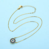 925 Silver Evil Eye Pendant Necklace Zircon Jewelry ES227