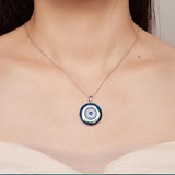 925 Sterling Silver Evil Eye Necklace with Zircon Pendant
