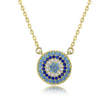 925 Silver Evil Eye Pendant Necklace Zircon Jewelry ES227