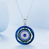 925 Sterling Silver Evil Eye Necklace with Zircon Pendant