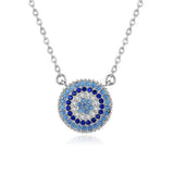 925 Silver Evil Eye Pendant Necklace Zircon Jewelry ES227