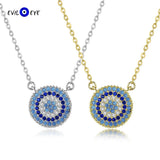 925 Silver Evil Eye Pendant Necklace Zircon Jewelry ES227