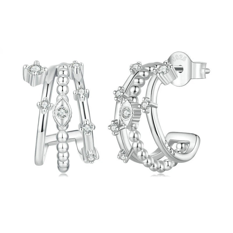 925 Sterling Silver Evil Eye Stud Earrings for Women