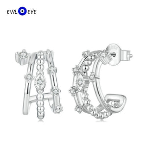925 Sterling Silver Evil Eye Stud Earrings for Women