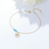 S925 Silver Bead Anklet Evil Eye Charm