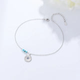 S925 Silver Bead Anklet Evil Eye Charm
