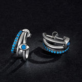 S925 Sterling Silver Evil Eye Stud Earrings for Women Girls