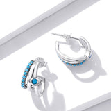 S925 Sterling Silver Evil Eye Stud Earrings for Women Girls