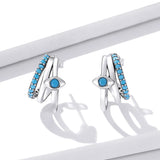 S925 Sterling Silver Evil Eye Stud Earrings for Women Girls