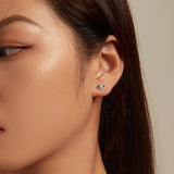 S925 Silver Evil Eye Stud Earrings for Women Men
