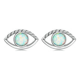 S925 Silver Evil Eye Stud Earrings for Women Men