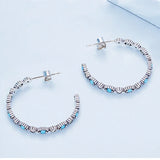 S925 Evil Eye Stud Earrings with Zircon Stone - Women Girls Men